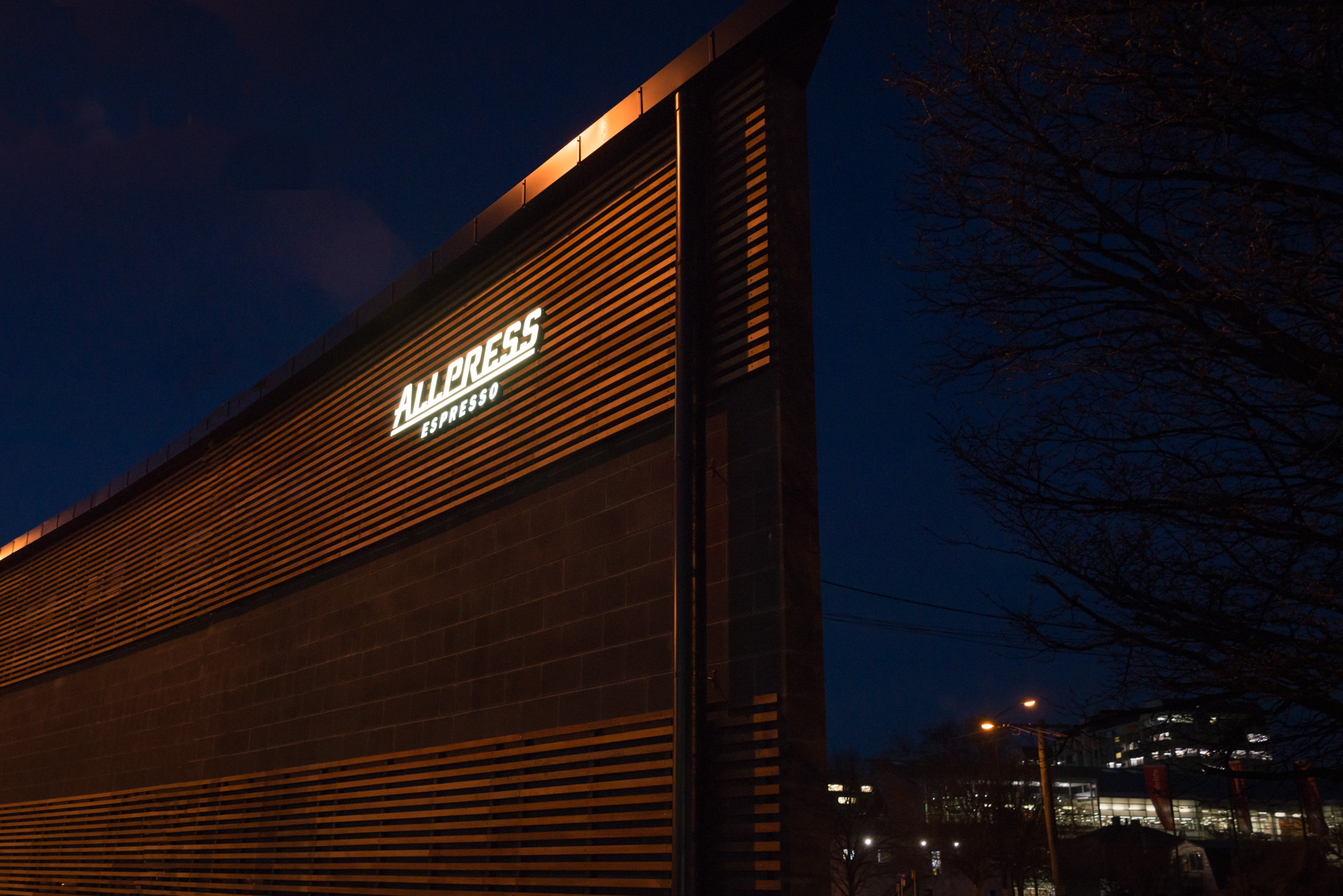 Dunedin Block Signage illuminated